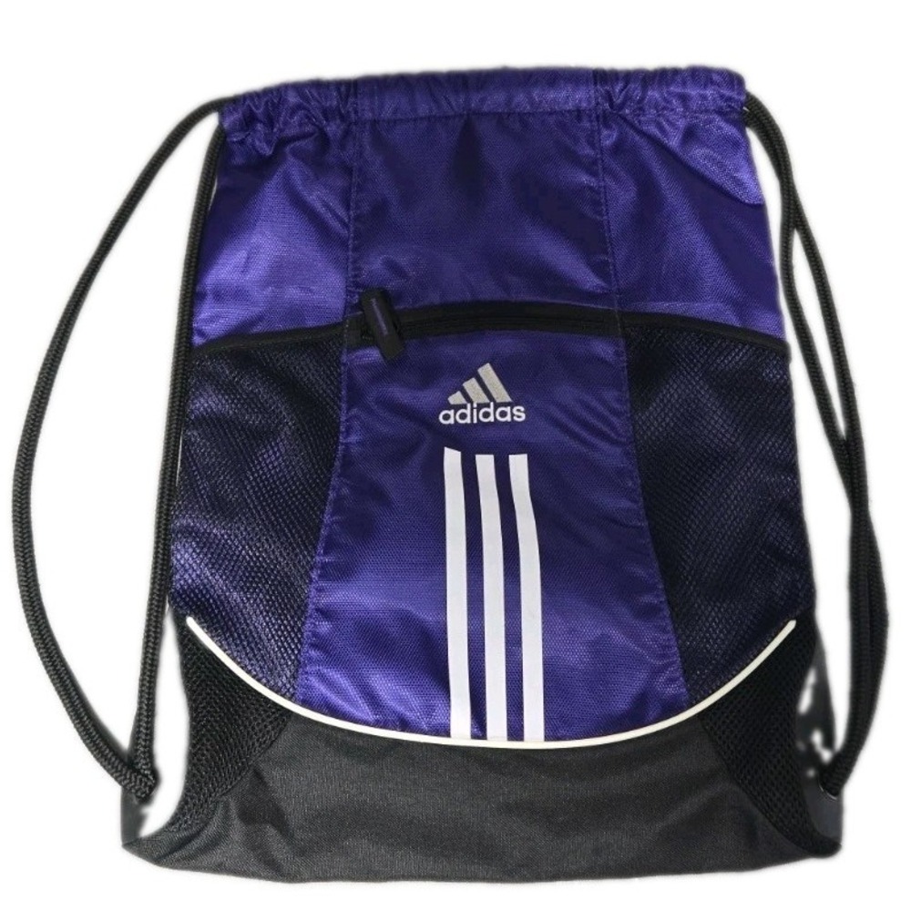 Adidas Alliance II Sackpack Purple Black Drawstring Bag Gym Backpack School Spor